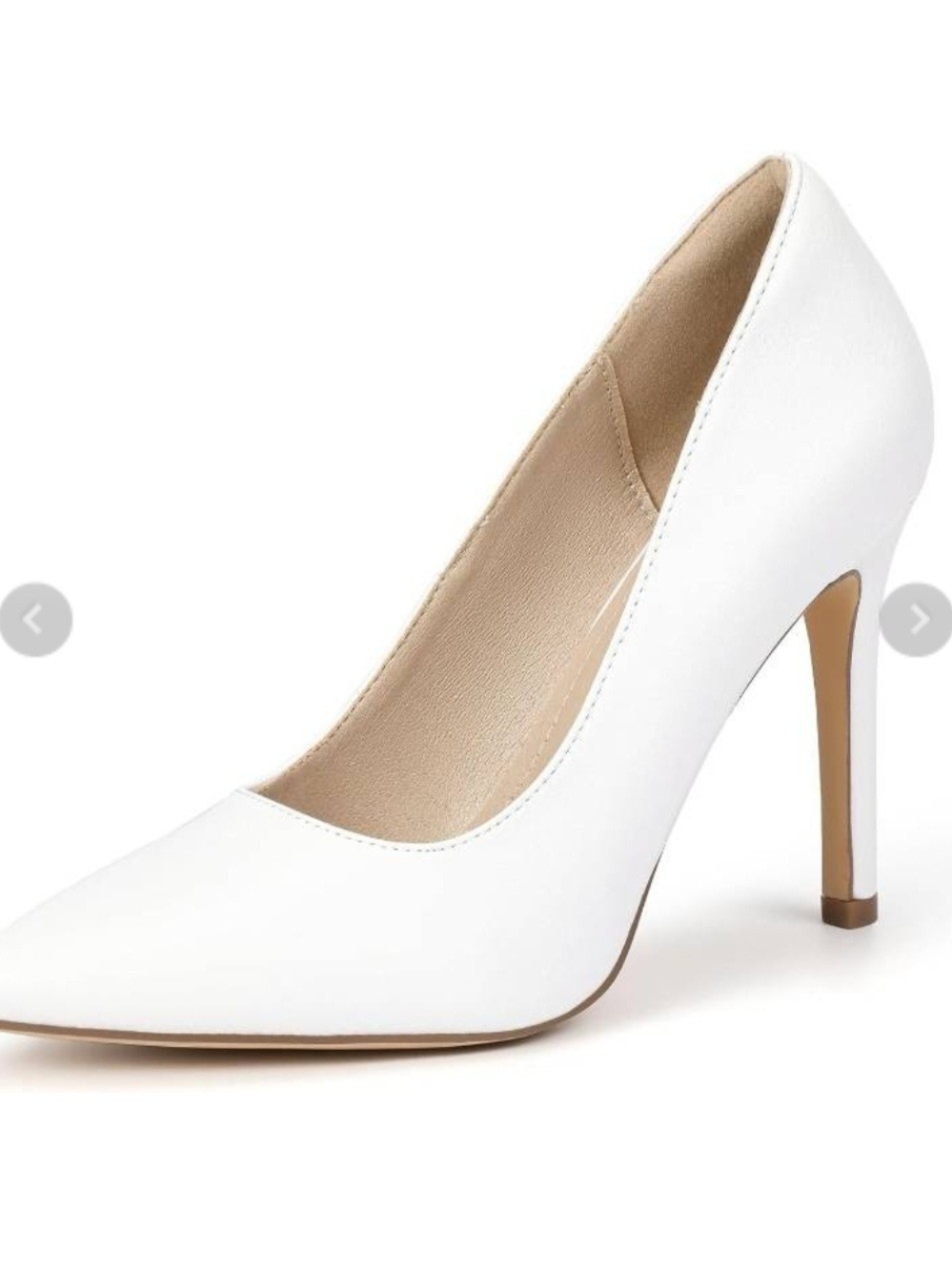Classic White Pointed-Toe High Heel Pumps - Women Size 7